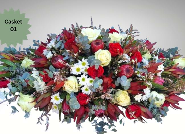 Double side Native & Rose casket spray