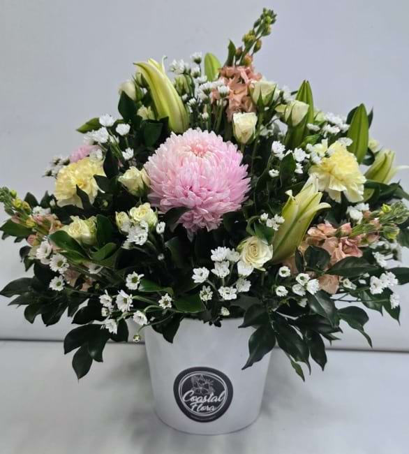 Soft Tone Pastel Fresh Flower Arrangement | Coastal Flora | Sunshine Coast Florist