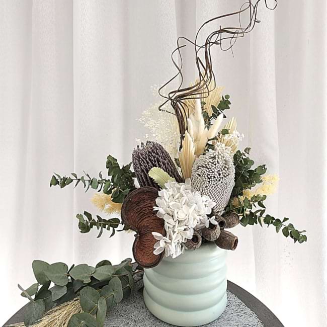 Dried Flower Delivery Sunshine Coast | Neutral Tones Dried Flowers | Caloundra Florist | Coastal Flora