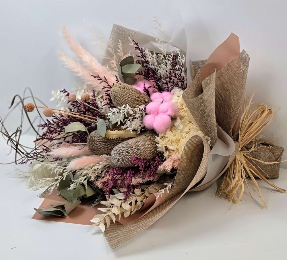 Bel Dried Flowers | Preserved Flower Bouquet | Sunshine Coast Florist | Dried Flowers | Same Day Flower Delivery Sunshine Coast