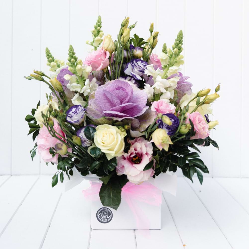 Fresh Flower Arrangement Sunshine Coast | Lisianthus, Spray Carnations and Mixed Seasonal Blooms | Same Day Flower Delivery | Best Caloundra Florist