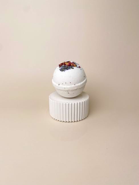 Purity Bath Bomb  Lavender, Geranium & Rosemary | Handmade Sunshine Coast 