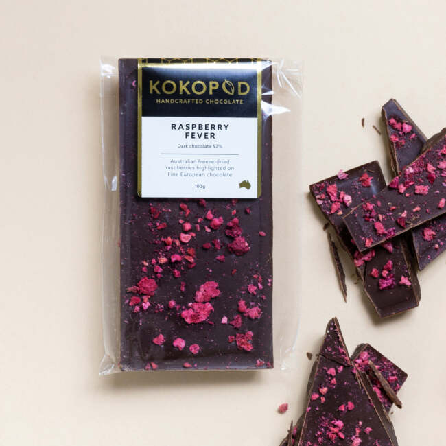 Kokopod Raspberry Fever Dark Chocolate (100g) | Coastal Flora